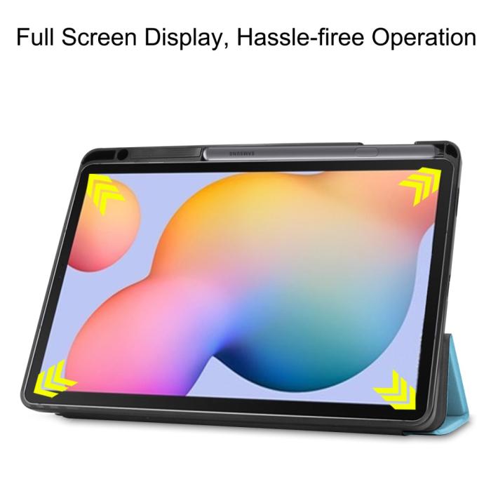 Bild 4,  Samsung Galaxy Tab S6 Lite - Tri-Fold Fodral Med Pennhållare - Blå