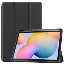  Samsung Galaxy Tab S6 Lite - Tri-Fold Fodral Med Pennh&aring;llare - Svart