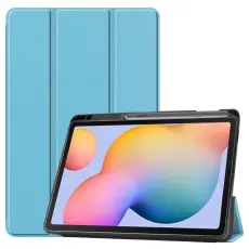  Samsung Galaxy Tab S6 Lite - Tri-Fold Fodral Med Pennh&aring;llare - Bl&aring;
