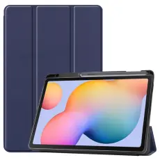  Samsung Galaxy Tab S6 Lite - Tri-Fold Fodral Med Pennh&aring;llare - M&ouml;rk Bl&aring;