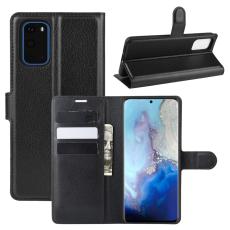  Samsung Galaxy S20 - Litchi Pl&aring;nboksfodral - Svart