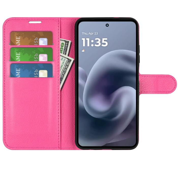 Bild 5,  Motorola Moto G86 5G Fodral Litchi Läder Rosa