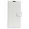  iPhone 16 Plus Fodral Litchi Läder Vit