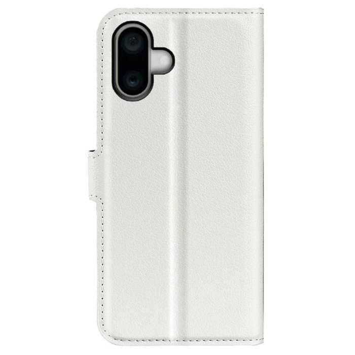 Bild 6,  iPhone 16 Plus Fodral Litchi Läder Vit