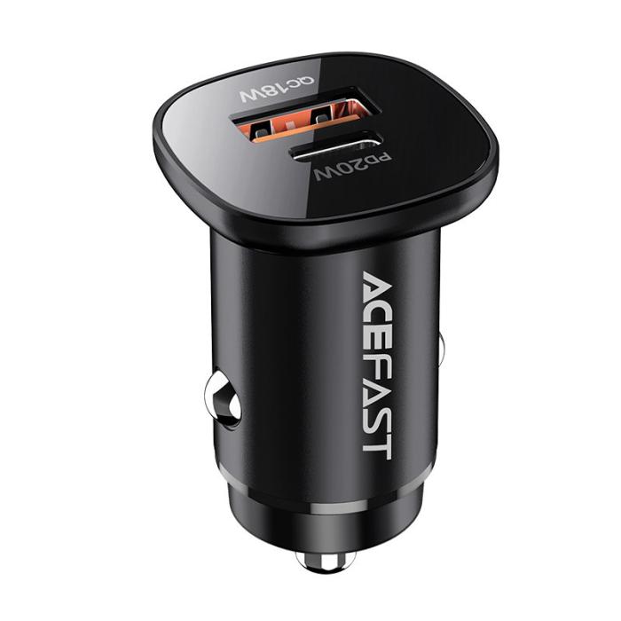 Bild 2, Acefast Acefast 38W PD PPS QC Billaddare USB-C / USB-A Svart