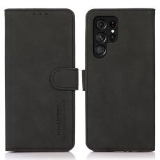 KHAZNEH KHAZNEH Samsung Galaxy S25 Ultra Fodral Retro L&auml;der Svart