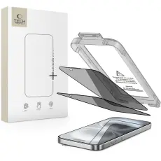 Tech-Protect Tech-Protect iPhone 16 / 15 2-PACK Sk&auml;rmskydd Quick Set Spy+ Privacy