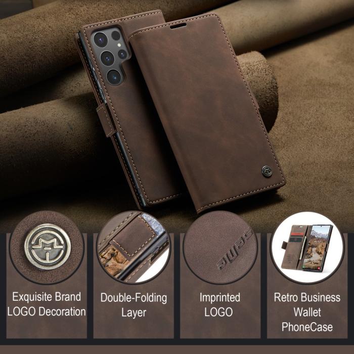 Bild 5, CASEME CASEME Samsung Galaxy S25 Ultra Fodral Retro Läder Brun
