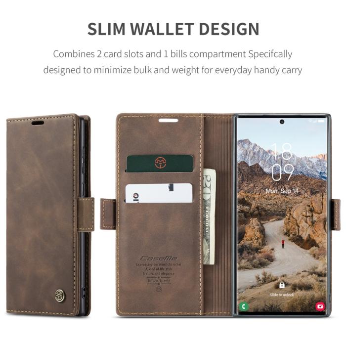 Bild 6, CASEME CASEME Samsung Galaxy S25 Ultra Fodral Retro Läder Brun