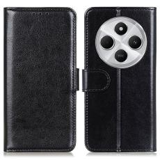  Xiaomi Redmi 14C Pl&aring;nboksfodral Crazy Horse L&auml;der Svart