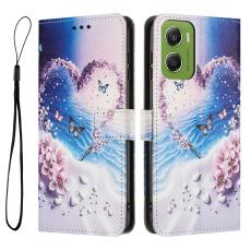  Motorola Moto G06/G06 Power Fodral Med Tryck Hj&auml;rta/Fj&auml;rilar