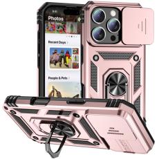  iPhone 16 Pro Max Skal CamShield Ring Hybrid Ros&eacute;guld