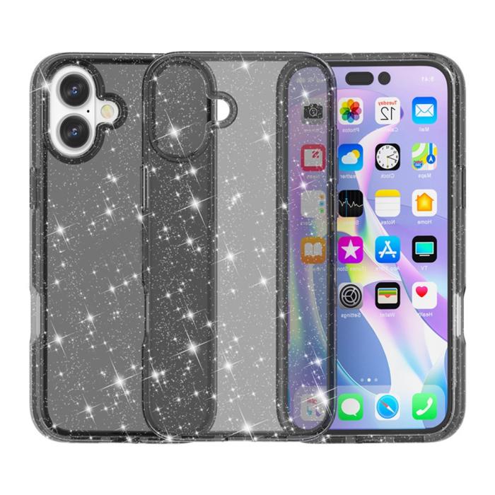 Bild 2,  iPhone 17 Skal Hybrid Glitter Svart