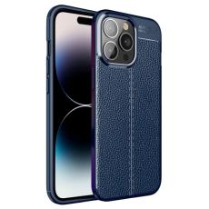  iPhone 14 Pro Max Skal Litchi Textur Bl&aring;