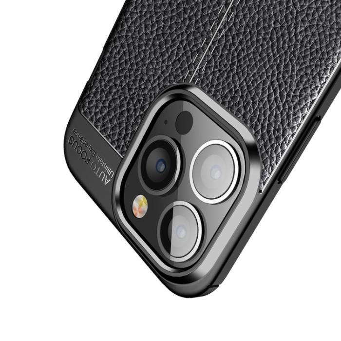 Bild 4,  iPhone 14 Pro Max Skal Litchi Textur Svart