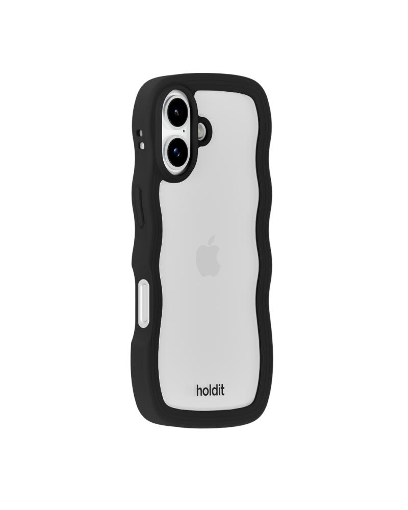 holdit holdit iPhone 17 Mobilskal Wavy Black/Transparent