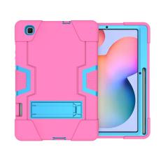  Samsung Galaxy Tab S6 Lite - Shockproof Hybrid Skal Med Kickstand - Rosa/Bl&aring;