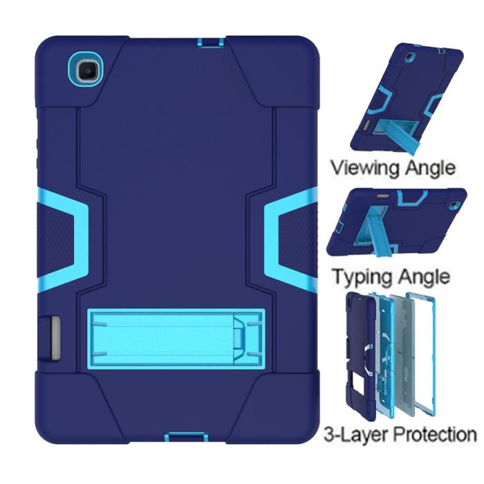 Bild 6,  Samsung Galaxy Tab S6 Lite - Shockproof Hybrid Skal Med Kickstand - Blå/Ljus Blå