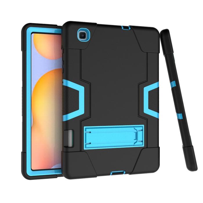 Bild 5,  Samsung Galaxy Tab S6 Lite - Shockproof Hybrid Skal Med Kickstand - Svart/Blå