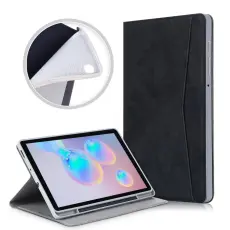  Samsung Galaxy Tab S6 Lite - Fodral Med Frontficka Och Pennh&aring;llare - Svart