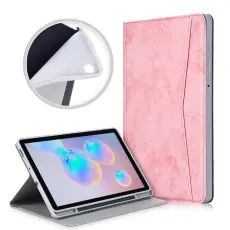  Samsung Galaxy Tab S6 Lite - Fodral Med Frontficka Och Pennh&aring;llare - Rosa