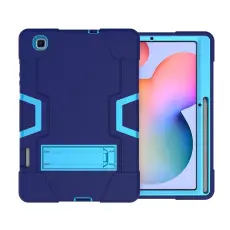  Samsung Galaxy Tab S6 Lite - Shockproof Hybrid Skal Med Kickstand - Bl&aring;/Ljus Bl&aring;