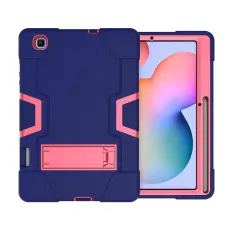  Samsung Galaxy Tab S6 Lite - Shockproof Hybrid Skal Med Kickstand - Bl&aring;/Rosa