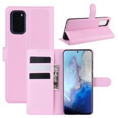  Samsung Galaxy S20 - Litchi Pl&aring;nboksfodral - Ljus Rosa