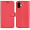  iPhone 16 Plus Fodral Litchi Läder Röd