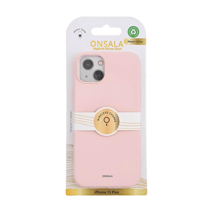 Bild 2, Onsala ONSALA iPhone 15 Plus MagSafe Skal Med Silikonyta Chalk Pink