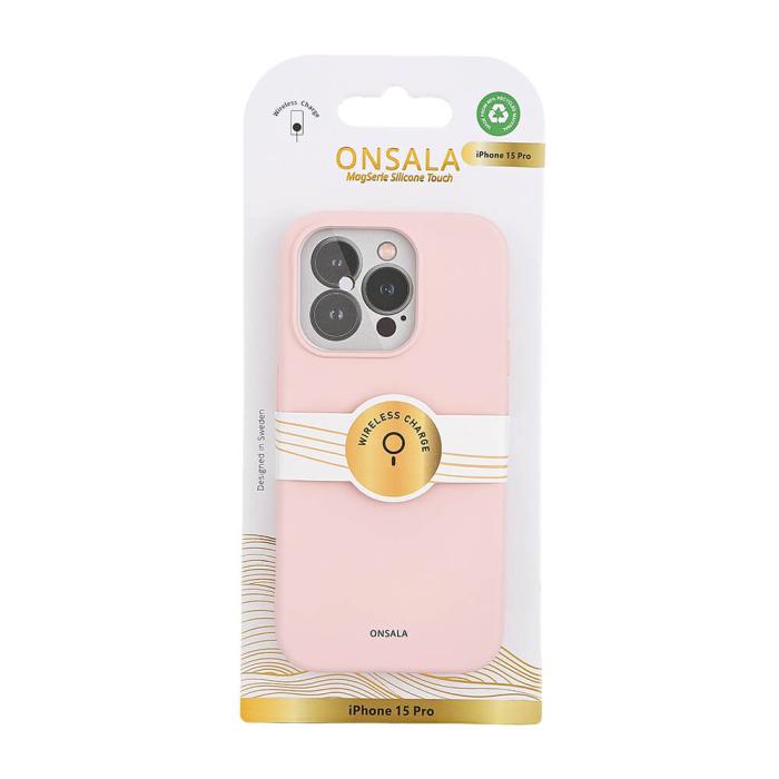 Bild 2, Onsala ONSALA iPhone 15 Pro MagSafe Skal Med Silikonyta Chalk Pink