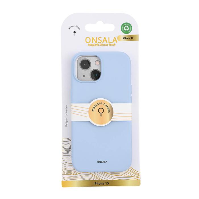Bild 2, Onsala ONSALA iPhone 15 MagSafe Skal Med Silikonyta Ljusblå