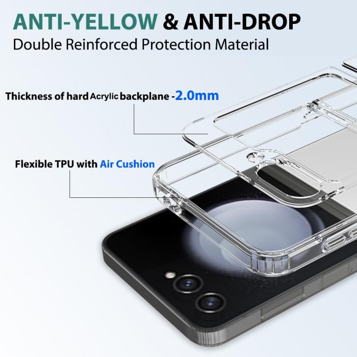 Bild 6,  Galaxy Z Flip 6 / 7 FE Skal TPU/Akryl Transparent