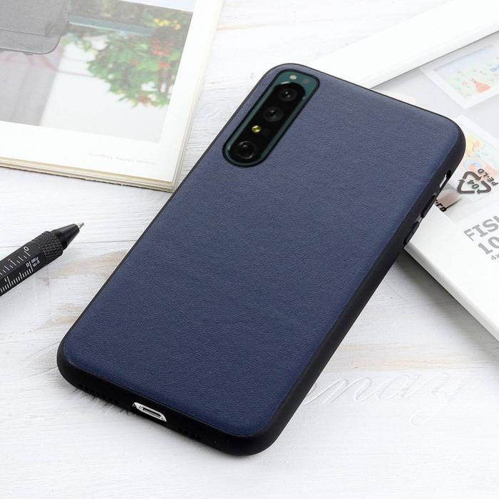 Bild 3,  Sony Xperia 1 IV Skal Äkta Läder Hybrid Blå