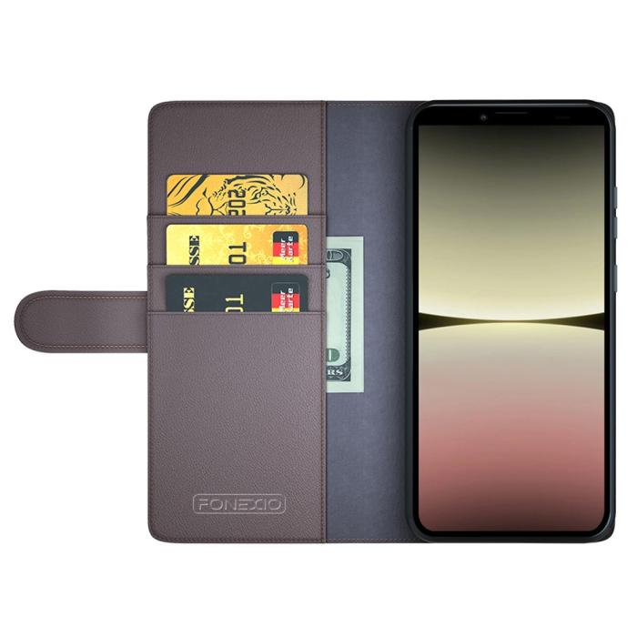 Bild 2,  Sony Xperia 10 V Fodral Premium Split Läder Brun