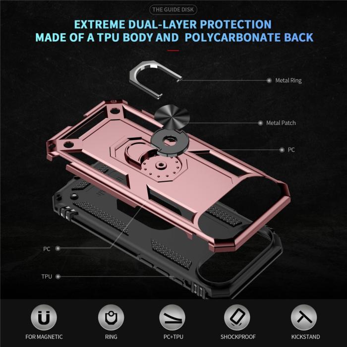 Bild 2,  iPhone Air Skal Shockproof Hybrid Ring Roséguld