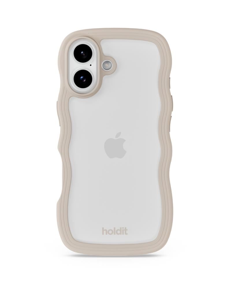 holdit holdit iPhone 17 Mobilskal Wavy Light Beige/Transparent