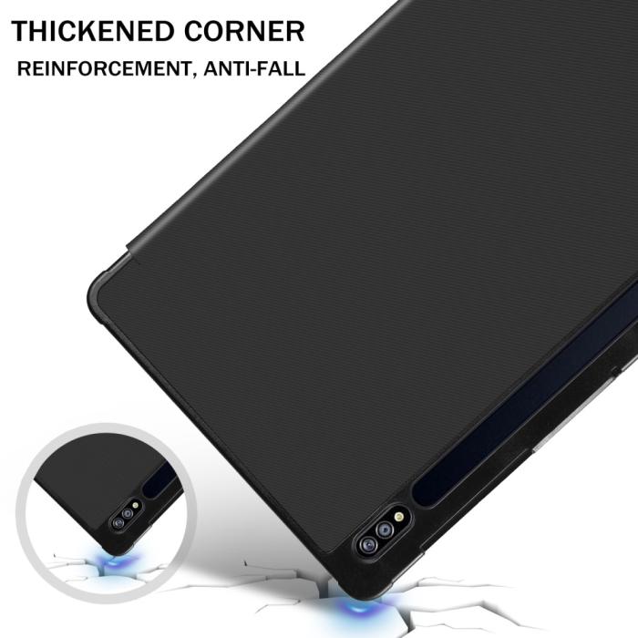 Bild 2,  Samsung Tab S7 / Tab S8 - Tri-Fold Fodral Med Pennhållare - Svart