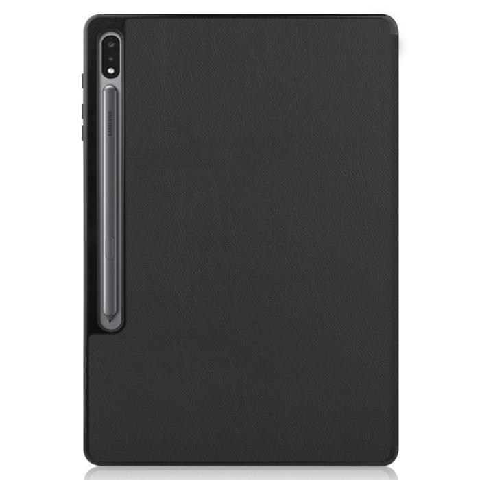 Bild 2,  Samsung Galaxy Tab S7 Plus / Tab S8 Plus Tri-Fold Fodral Pennhållare Svart