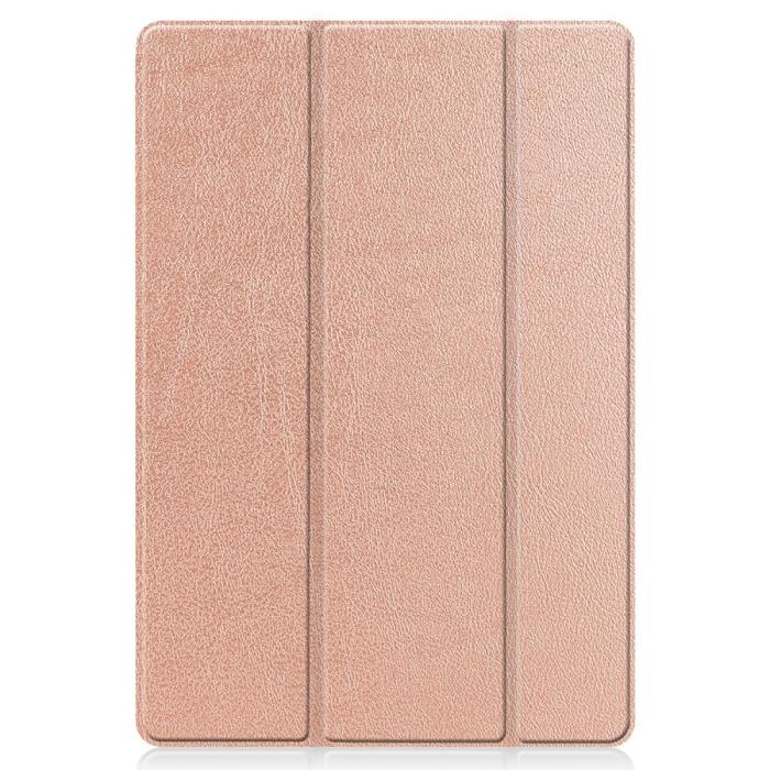 Bild 3,  Samsung Galaxy Tab S7 Plus / Tab S8 Plus Tri-Fold Fodral Pennhållare Roséguld
