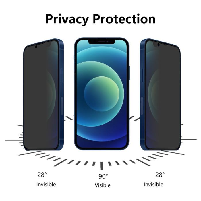 Bild 2, HAT PRINCE iPhone 13 Mini - 2-PACK HAT PRINCE Privacy 28° Skärmskydd Härdat Glas