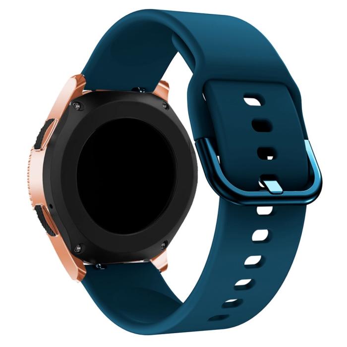 Bild 2,  Silikon Armband För Smartwatch (20mm) - Mörk Blå