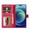 LC.IMEEKE LC.IMEEKE iPhone 14 Pro Fodral Läder Röd/Rosa