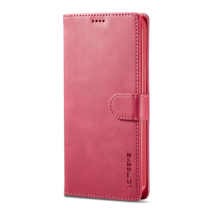 Bild 2, LC.IMEEKE LC.IMEEKE iPhone 14 Pro Fodral Läder Röd/Rosa