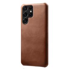 KSQ KSQ Samsung Galaxy S22 Ultra Skal L&auml;dert&auml;ckt Brun