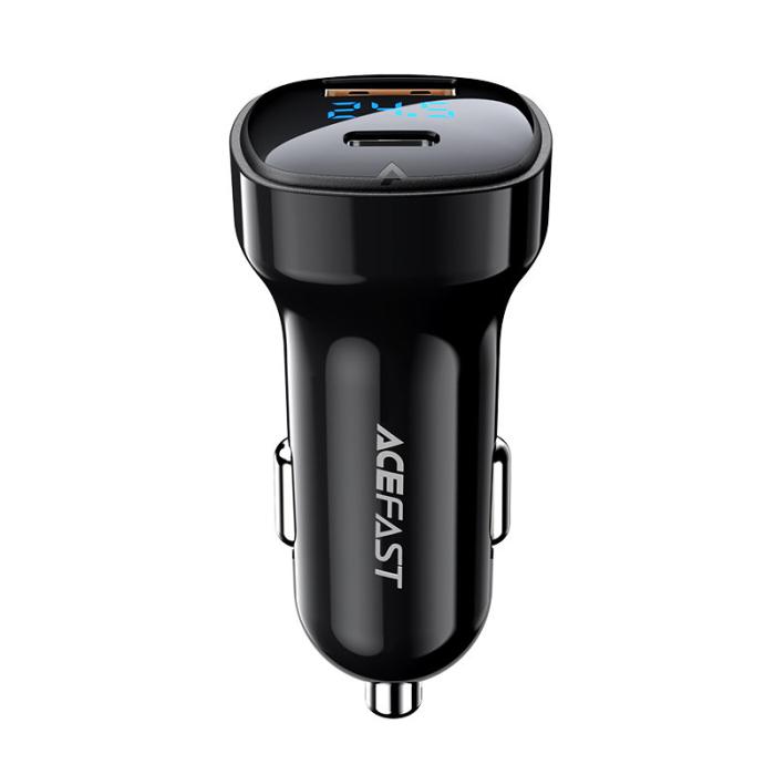 Bild 3, Acefast Acefast 66W PD PPS QC Billaddare USB-C / USB-A Svart