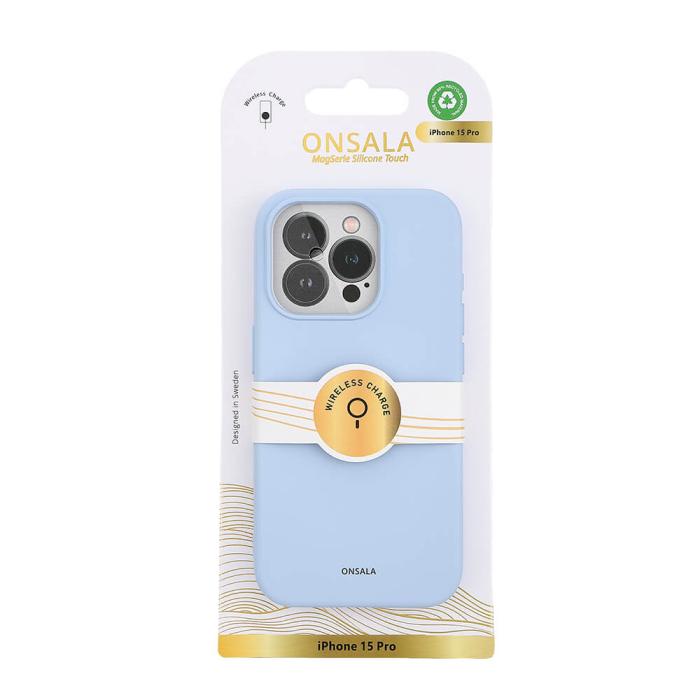 Bild 2, Onsala ONSALA iPhone 15 Pro MagSafe Skal Med Silikonyta Ljusblå