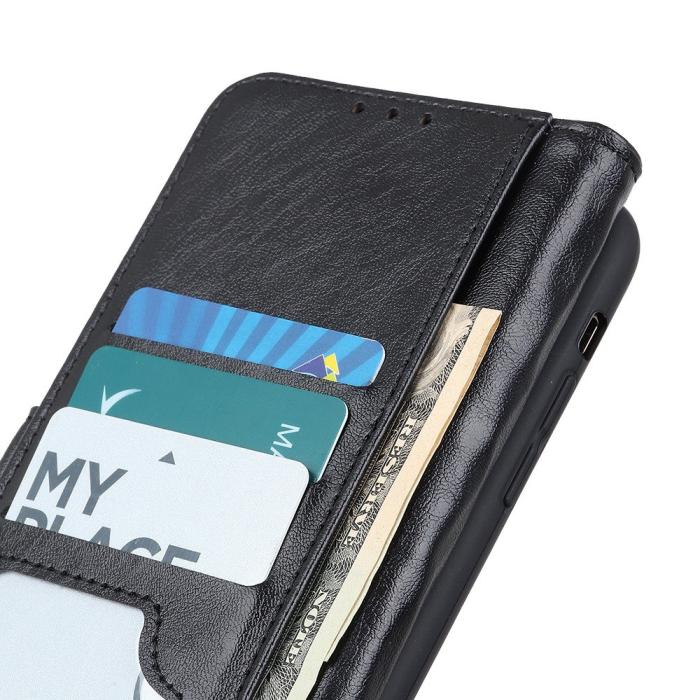 Bild 4,  Samsung Galaxy S23 Plus Fodral Crazy Horse Läder Svart