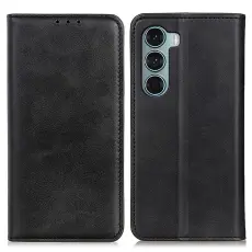  Motorola Moto G200 Fodral Flip L&auml;der Svart