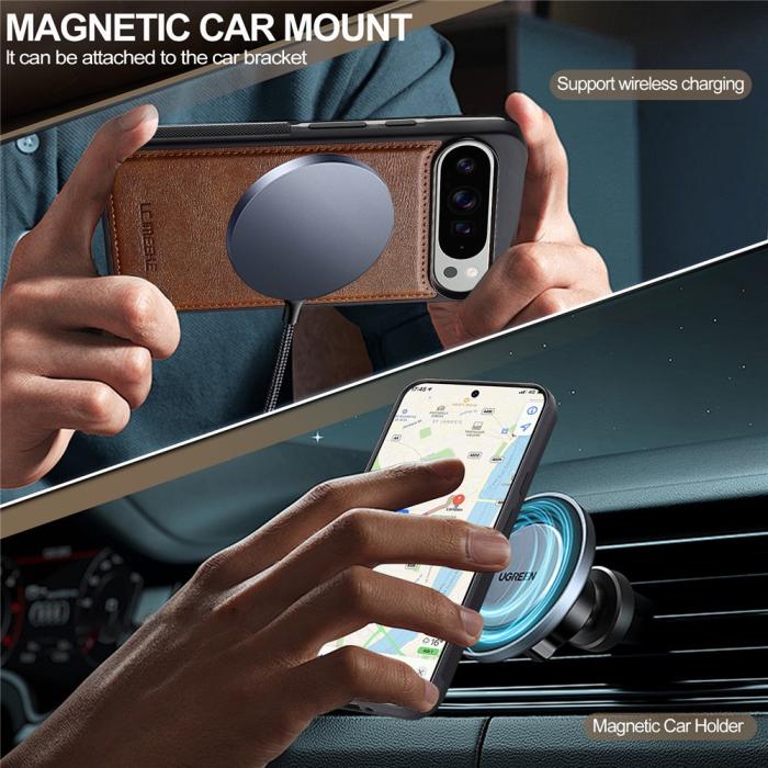Bild 3, LC.IMEEKE LC.IMEEKE Google Pixel 10/10 Pro / 9/9 Pro Skal MagSafe Läder